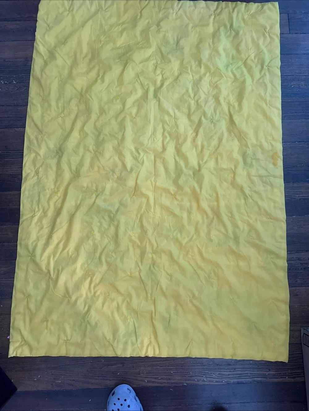 Vintage Handmade Crazy Quilt Baby Blanket 40x54 80s 90s Retro Bright Abstract